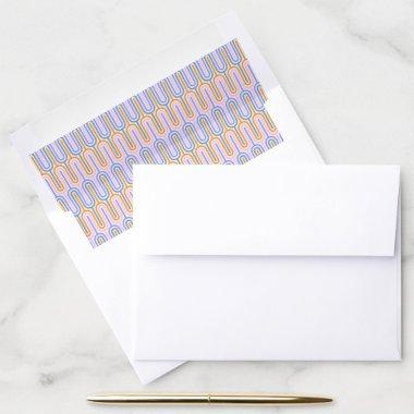 Retro Groovy Pastel Lines Periwinkle Matching Envelope Liner
