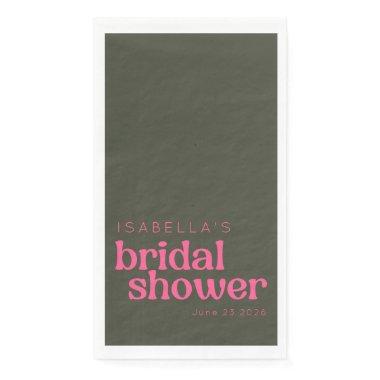 Retro Groovy Pink Green  Custom Paper Guest Towels