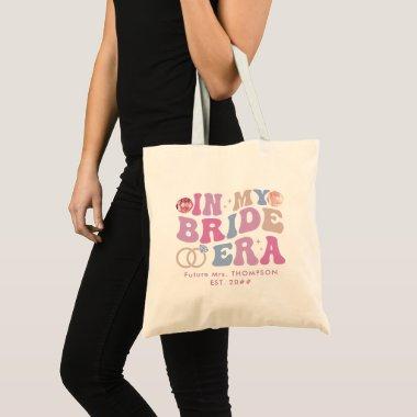 Retro Groovy Script Bride Name In My Bride Era Tote Bag