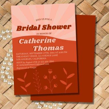 Retro Groovy Wildflower Boho Orange