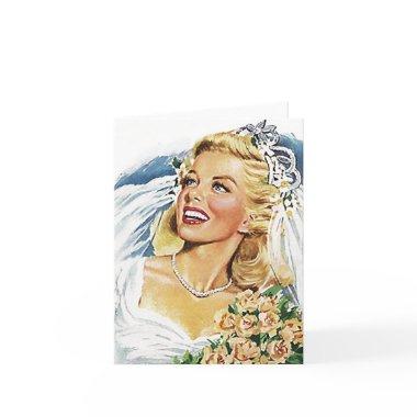 Retro Happy Elated Bride Blank Invitations Thank You or.