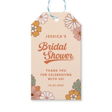 Retro Hippie 70s Floral Bridal Shower Gift Tag