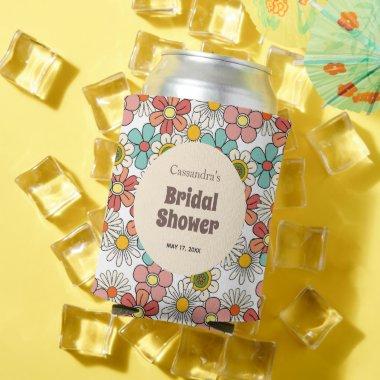 Retro Hippie Groovy Flower  Can Cooler