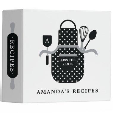 Retro Kiss the Cook Apron  Recipe 3 Ring Binder