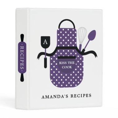 Retro Kiss the Cook Apron  Recipe Mini Binder
