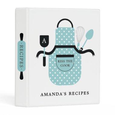 Retro Kiss the Cook Apron  Recipe Mini Binder