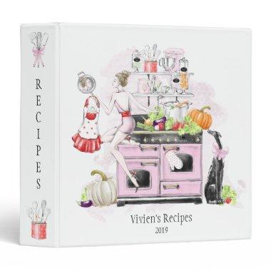 Retro Kitchen Recipe  Gift 3 Ring Binder