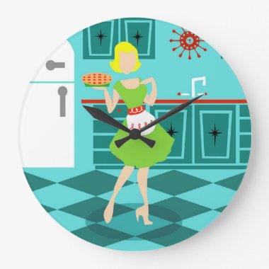 Retro Kitchen Round Acrylic Wall Clock