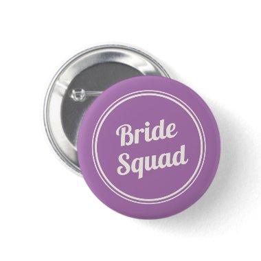 Retro Lavender Bride Squad Bridesmaid Button