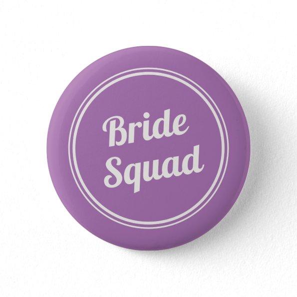 Retro Lavender Bride's Squad Bridesmaid Button