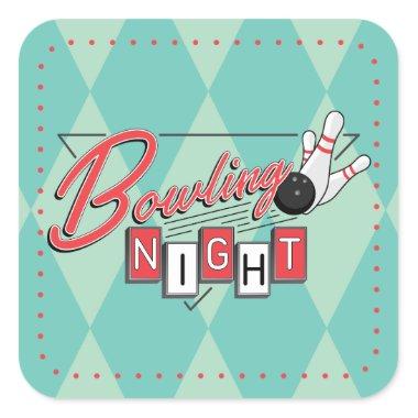 Retro Logo Bowling Night Stickers