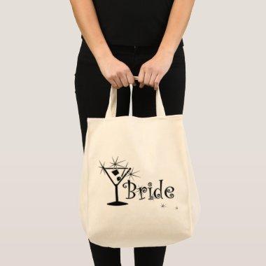 Retro Martini - Bride Black Tote Bag