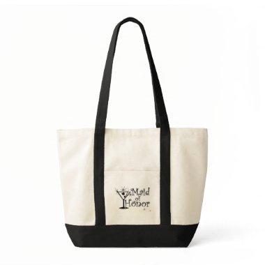 Retro Martini - Maid of Honor Black Tote Bag
