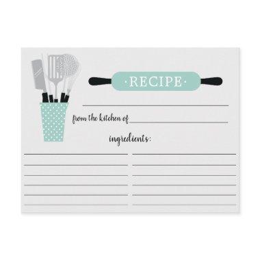 Retro Mint Rolling Pin Kitchen Tools Recipe Invitations