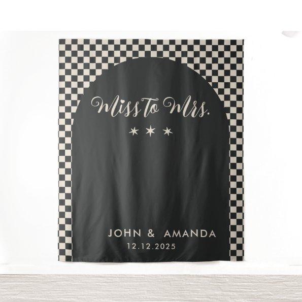 Retro Miss to Mrs  Black Mod Modern Tapestry