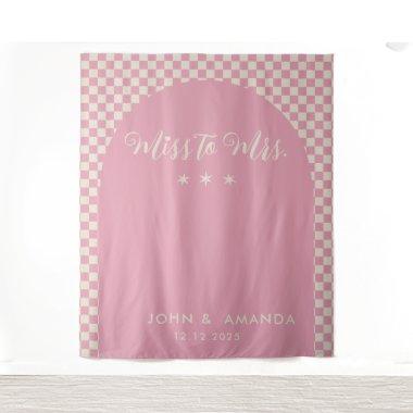 Retro Miss to Mrs  Pink Mod Modern Tapestry