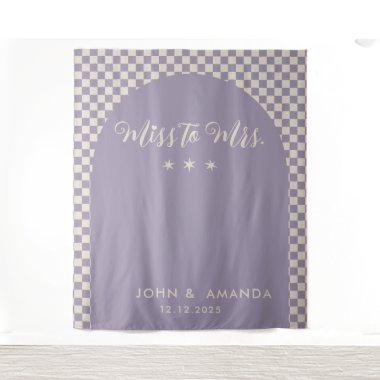 Retro Miss to Mrs  Purple Mod Modern Tapestry