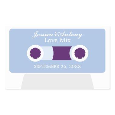 Retro Mixtape Wedding Favor Rectangular Sticker