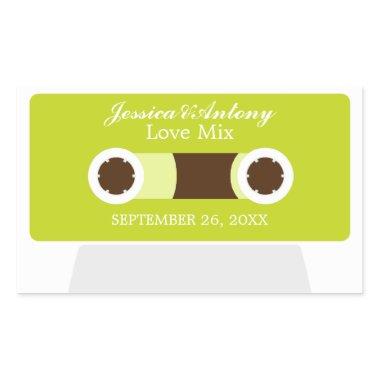 Retro Mixtape Wedding Favor Rectangular Sticker