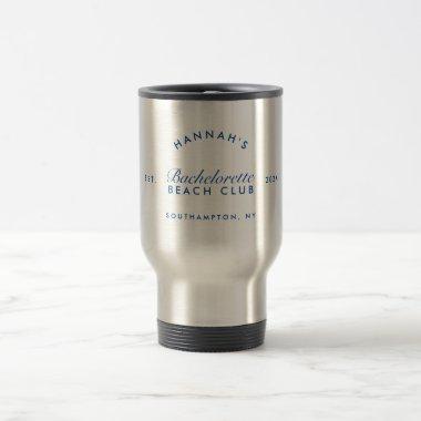 Retro Modern Bachelorette Navy Personalized Travel Mug