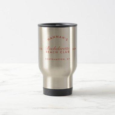 Retro Modern Bachelorette Red Personalized Travel Mug