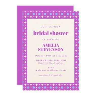 Retro Modern Purple Geometric Flower