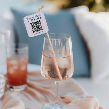 Retro Modern Vintage Pink Bachelorette QR Code Square Sticker