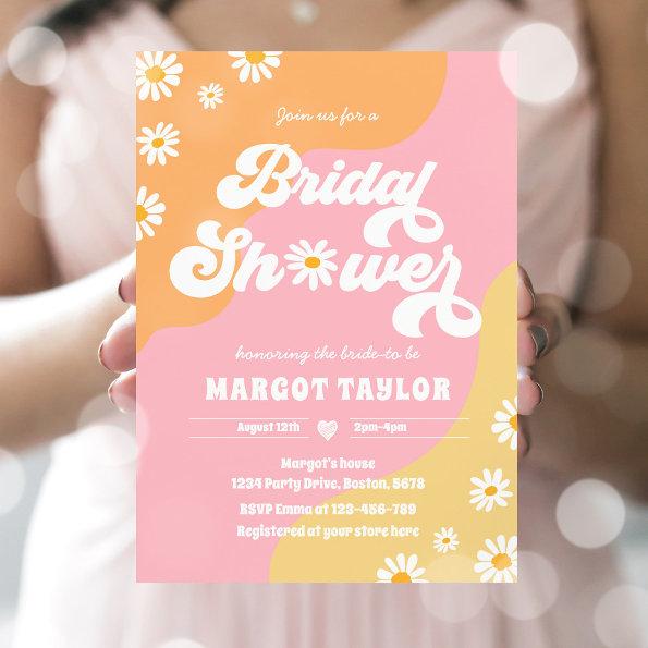 Retro Muted Tones Boho Hippy Vibes Bridal Shower Invitations