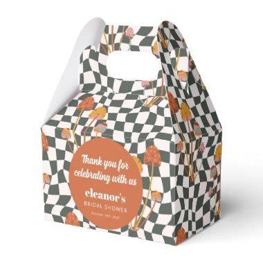 Retro Orange Checker Mushroom Custom  Favor Boxes