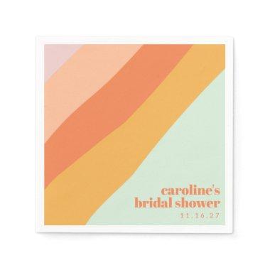 Retro Pastel Geometric Art Custom Bridal Shower Napkins
