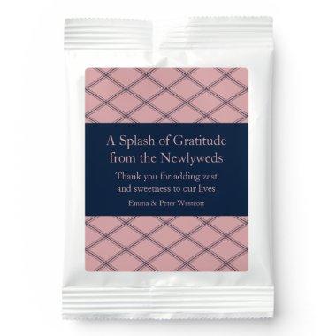 Retro Pattern Blush Pink + Navy Wedding Favor Lemonade Drink Mix