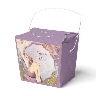 retro pin up girl floral Bridal Shower Tea Party Favor Boxes