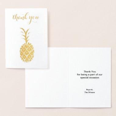 retro pineapple party thank you foil Invitations