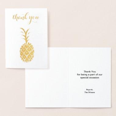retro pineapple party thank you foil