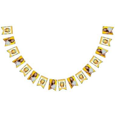 Retro Pineapple Pickleball  Photo Bunting Flags