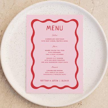 Retro Pink and Red Wavy  Menu