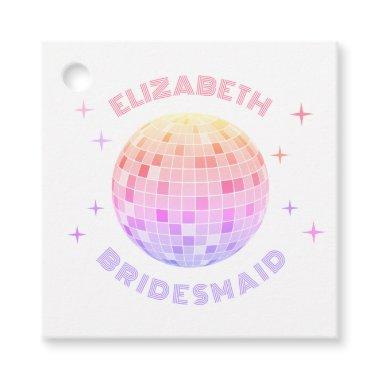 Retro Pink Disco Ball Bachelorette Weekend Party Favor Tags