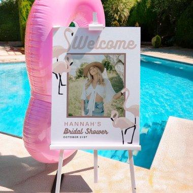 Retro Pink Flamingo Pool  Welcome Foam Board