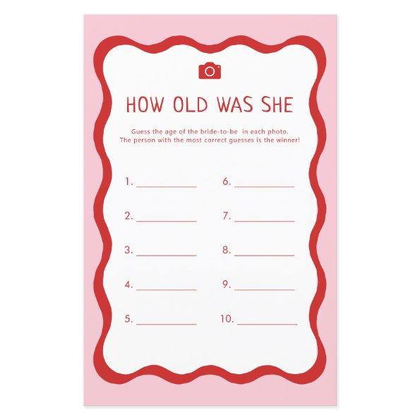 Retro Pink How Old Was She Bride And Groom Game