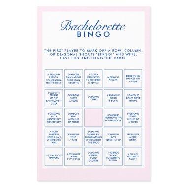 Retro Pink & Navy Blue Bachelorette Bingo Game