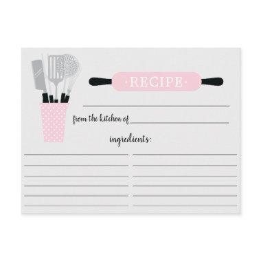 Retro Pink Rolling Pin Kitchen Tools Recipe Invitations