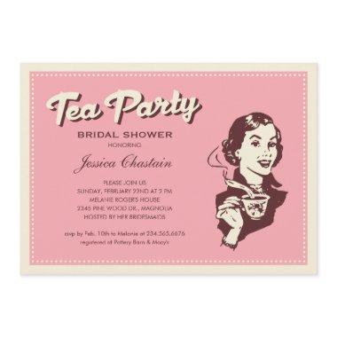 Retro Pink Tea Party Invitations