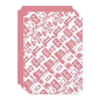 Retro Pink Vintage Telephone Bridal Shower Invitations