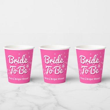 Retro Pretty Pink Stars  Paper Cups