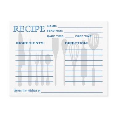 Retro Recipe  Kitchen Tools Blue Striped