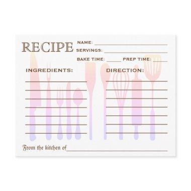 Retro Recipe Invitations Kitchen Tools Striped