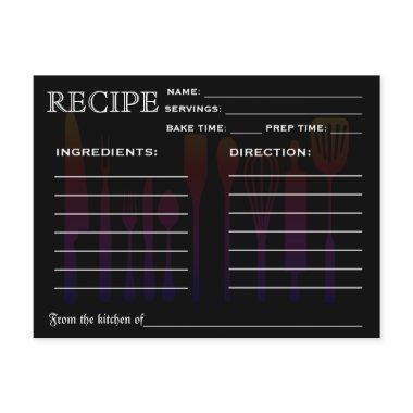 Retro Recipe Invitations Kitchen Tools Striped