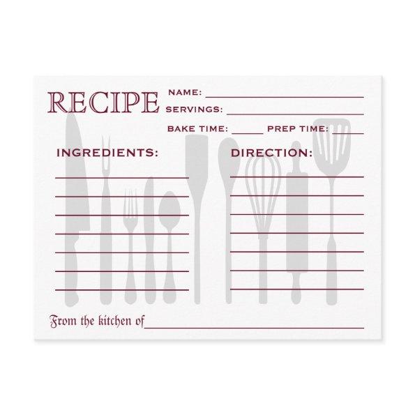 Retro Recipe  Kitchen Tools Striped