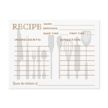 Retro Recipe Invitations Kitchen Tools Striped