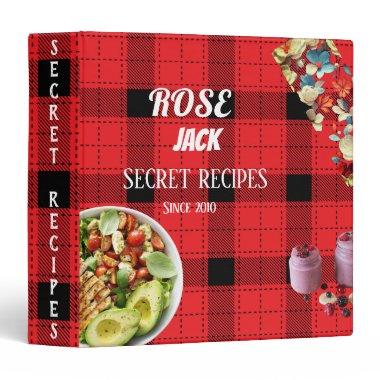 Retro Red White Plaid Picnic Cookbook 3 Ring Binder